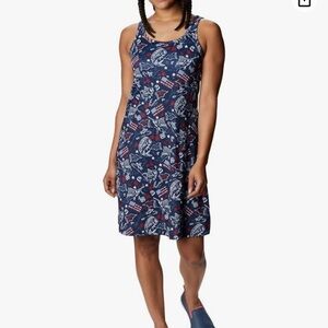 Columbia Women's Freezer III Dress  Collegiate Navy Americana Fishing Print Sz S
